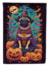 Pug Witchy Halloween Garden Flag Mailbox Flag Decorative Yard Flag Banner Outside Patio Artwork Yard Flower Beds Garden
