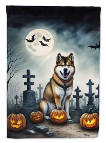 Akita Spooky Halloween Garden Flag Mailbox Flag Decorative Yard Flag Banner Outside Patio Artwork Yard Flower Beds Garden