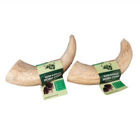 Water Buffalo Horn Core-Horn Inner Part-100% Natural High Protein Long-Lasting Grain-Free Gluten-Free Low-Fat Dog Dental Treats & Chews-2 COUNT-10 oz