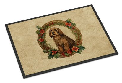 Otterhound Christmas Flowers Doormat Front Door Mat Indoor Outdoor Rugs for Entryway, Non Slip Washable Low Pile, 18H X 27W -E