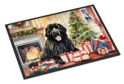 Newfoundland Cozy Christmas Doormat Front Door Mat Indoor Outdoor Rugs for Entryway, Non Slip Washable Low Pile, 18H X 27W -H