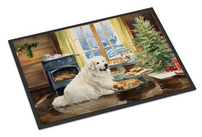Great Pyrenees Christmas Cookies Doormat Front Door Mat Indoor Outdoor Rugs for Entryway, Non Slip Washable Low Pile, 18H X 27W -J