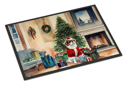 Japanese Chin Cozy Christmas Doormat Front Door Mat Indoor Outdoor Rugs for Entryway, Non Slip Washable Low Pile, 18H X 27W -M