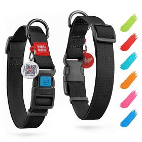 Waterproof Dog Collar Adjustable for L/M/S Dogs Breakaway Dog Collar Waterproof with Plastic Buckle 10-16 inch Neck x 4/5 inch Wide Black Color