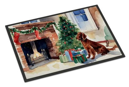 Irish Setter Cozy Christmas Doormat Front Door Mat Indoor Outdoor Rugs for Entryway, Non Slip Washable Low Pile, 18H X 27W -G