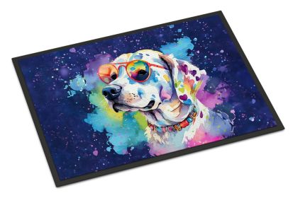 Hippie Dawg Doormat Front Door Mat Indoor Outdoor Rugs for Entryway, Non Slip Washable Low Pile, 18H X 27W -J