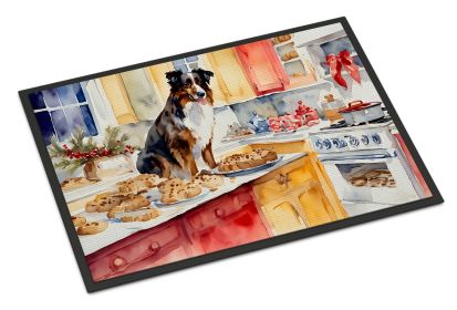 Australian Shepherd Christmas Cookies Doormat Front Door Mat Indoor Outdoor Rugs for Entryway, Non Slip Washable Low Pile, 24H X 36W -F