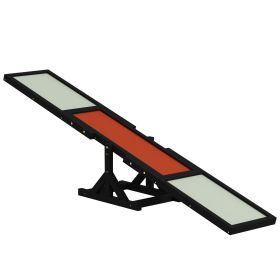PawHut Wooden Dog Agility Seesaw for Training and Exercise, Platform Equipment Run Game Toy, Weather Resistant Pet Supplies, 71" L x 12" W x 12" H-L