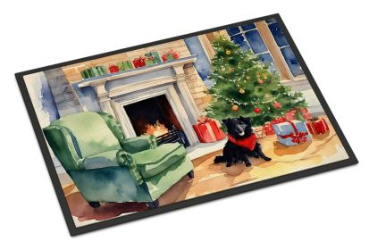Schipperke Cozy Christmas Doormat Front Door Mat Indoor Outdoor Rugs for Entryway, Non Slip Washable Low Pile, 24H X 36W -D