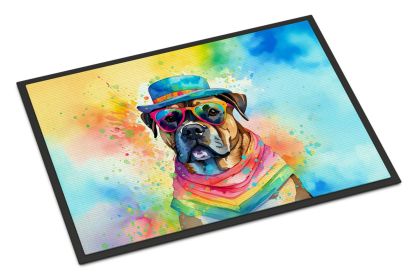 Cane Corso Hippie Dawg Doormat Front Door Mat Indoor Outdoor Rugs for Entryway, Non Slip Washable Low Pile, 24H X 36W -E