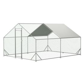 Large Metal pen Walk-in Run Galvanized Wire Cage with Waterproof & Anti-Ultraviolet Cover for Outside(10' L x 13 W x 6.56' H)