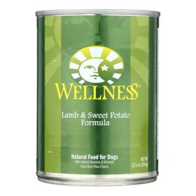 Wellness Pet Products Dog Food - Lamb & Sweet Potato Recipe - Case Of 12 - 12.5 Oz.