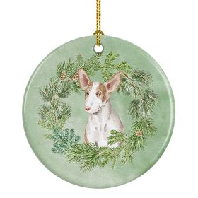 Ibizan Hound Puppy Christmas Wreath Ceramic Ornament Christmas Tree Hanging Decorations for Home Christmas HolidayParty