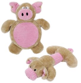 Pet Life Cozy Play Plush 2 Set Of Matching Squeaking Chew Dog Toys-H