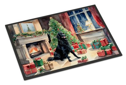 Flat-Coated Retriever Cozy Christmas Doormat Front Door Mat Indoor Outdoor Rugs for Entryway, Non Slip Washable Low Pile, 18H X 27W -B