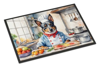 Australian Cattle Dog The Chef Doormat Front Door Mat Indoor Outdoor Rugs for Entryway, Non Slip Washable Low Pile, 18H X 27W -F