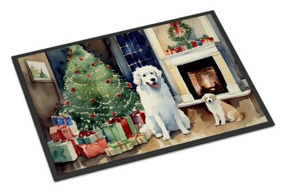 Kuvasz Cozy Christmas Doormat Front Door Mat Indoor Outdoor Rugs for Entryway, Non Slip Washable Low Pile, 18H X 27W -D
