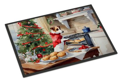 Jack Russell Terrier Christmas Cookies Doormat Front Door Mat Indoor Outdoor Rugs for Entryway, Non Slip Washable Low Pile, 18H X 27W -C