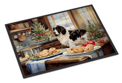 English Cocker Spaniel Christmas Cookies Doormat Front Door Mat Indoor Outdoor Rugs for Entryway, Non Slip Washable Low Pile, 18H X 27W -M