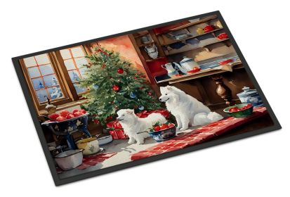 Samoyed Christmas Cookies Doormat Front Door Mat Indoor Outdoor Rugs for Entryway, Non Slip Washable Low Pile, 18H X 27W -L