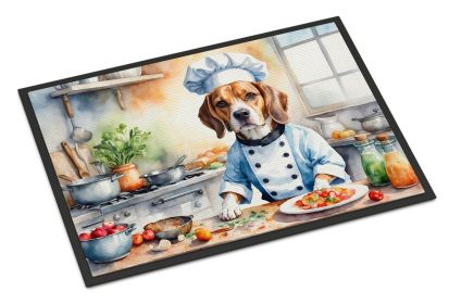 Beagle The Chef Doormat Front Door Mat Indoor Outdoor Rugs for Entryway, Non Slip Washable Low Pile, 18H X 27W -J