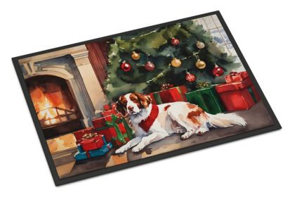 Brittany Cozy Christmas Doormat Front Door Mat Indoor Outdoor Rugs for Entryway, Non Slip Washable Low Pile, 18H X 27W -J