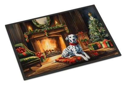 Dalmatian Cozy Christmas Doormat Front Door Mat Indoor Outdoor Rugs for Entryway, Non Slip Washable Low Pile, 24H X 36W -L
