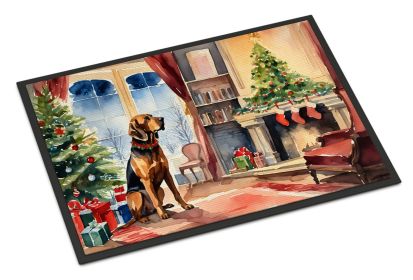 Bloodhound Cozy Christmas Doormat Front Door Mat Indoor Outdoor Rugs for Entryway, Non Slip Washable Low Pile, 24H X 36W -A