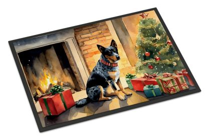 Australian Cattle Dog Cozy Christmas Doormat Front Door Mat Indoor Outdoor Rugs for Entryway, Non Slip Washable Low Pile, 24H X 36W -B