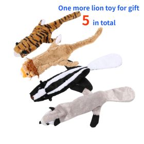Dog Squeaky Toys No Stuffing Plush Chew Toy Aggressive Chewers Large Breed;  5 Pack Cute Animal;  Tough Durable Teething Interactive Gift-P