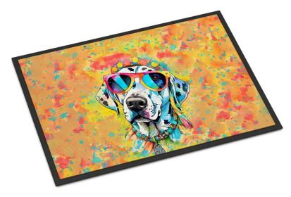 Dalmatian Hippie Dawg Doormat Front Door Mat Indoor Outdoor Rugs for Entryway, Non Slip Washable Low Pile, 24H X 36W -M