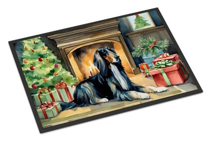 Afghan Hound Cozy Christmas Doormat Front Door Mat Indoor Outdoor Rugs for Entryway, Non Slip Washable Low Pile, 24H X 36W -J