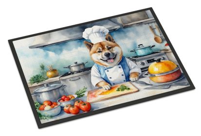 Akita The Chef Doormat Front Door Mat Indoor Outdoor Rugs for Entryway, Non Slip Washable Low Pile, 24H X 36W -E