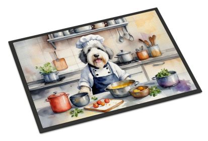 Old English Sheepdog The Chef Doormat Front Door Mat Indoor Outdoor Rugs for Entryway, Non Slip Washable Low Pile, 24H X 36W -G