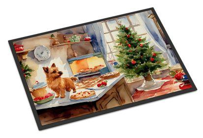 Norwich Terrier Christmas Cookies Doormat Front Door Mat Indoor Outdoor Rugs for Entryway, Non Slip Washable Low Pile, 24H X 36W -L