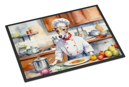 Whippet The Chef Doormat Front Door Mat Indoor Outdoor Rugs for Entryway, Non Slip Washable Low Pile, 24H X 36W -J