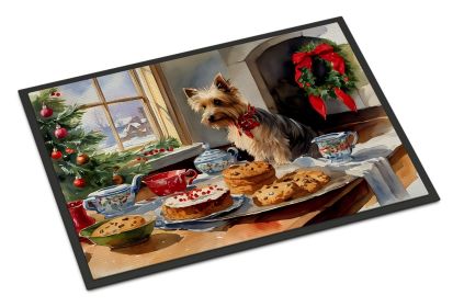 Silky Terrier Christmas Cookies Doormat Front Door Mat Indoor Outdoor Rugs for Entryway, Non Slip Washable Low Pile, 24H X 36W -J