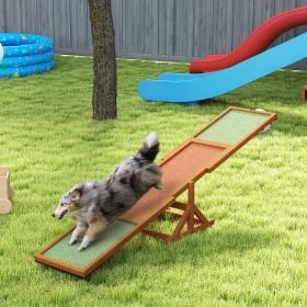 Wooden Dog Agility Seesaw for Training and Exercise, Weather Resistant, 83" L x 16" W x 14" H, Orange-B