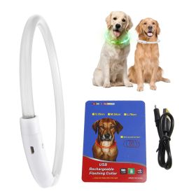 USB Rechargeable LED Dog Collar Multi-Color Lighting Dog Safety Collar Cuttable Length Glow Dog Collar For S/M/L Dog Night Walking