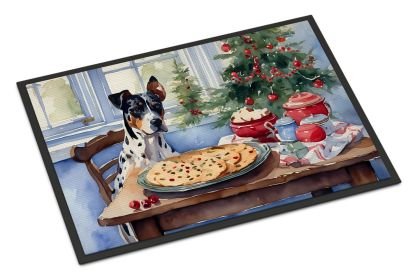 Catahoula Christmas Cookies Doormat Front Door Mat Indoor Outdoor Rugs for Entryway, Non Slip Washable Low Pile, 24H X 36W -J