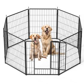 Dog Playpen Indoor Outdoor 32" Height 8 Panels Fence with Anti-Rust Coating Metal Heavy Portable Foldable Pen for L/M/S Dogs RV Yard Camping