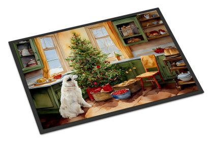 Great Pyrenees Christmas Cookies Doormat Front Door Mat Indoor Outdoor Rugs for Entryway, Non Slip Washable Low Pile, 24H X 36W -B