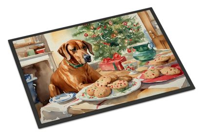 Rhodesian Ridgeback Christmas Cookies Doormat Front Door Mat Indoor Outdoor Rugs for Entryway, Non Slip Washable Low Pile, 24H X 36W -K