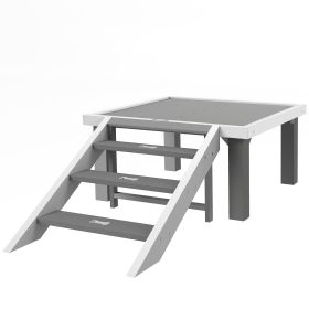 PawHut Wooden Dog Training Place Board, Dog Training Platform with Ladder, Pet Agility System for Indoor Outdoor, Gray-C