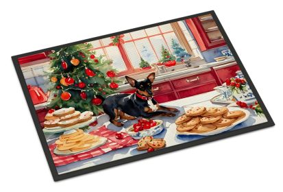 Miniature Pinscher Christmas Cookies Doormat Front Door Mat Indoor Outdoor Rugs for Entryway, Non Slip Washable Low Pile, 24H X 36W -F
