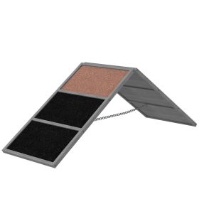 PawHut Dog Agility Equipment Ramp with Non-slip Surface, A-frame, Agility Equipment Ramp for All Breed Dogs, Gray-E