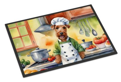 Irish Terrier The Chef Doormat Front Door Mat Indoor Outdoor Rugs for Entryway, Non Slip Washable Low Pile, 24H X 36W -C