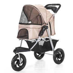 Three Wheel Folding Pet Stroller Dog Jogger Travel s Carrier Adjustable Canopy Storage Brake Mesh Window