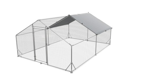 Large Metal pen Walk-in House Habitat Cage Spire Shaped Coop with Waterproof & Anti-Ultraviolet Cover (13.1' L x 9.8' W x 6.4' H)