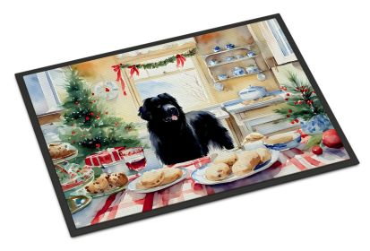 Newfoundland Christmas Cookies Doormat Front Door Mat Indoor Outdoor Rugs for Entryway, Non Slip Washable Low Pile, 24H X 36W -E